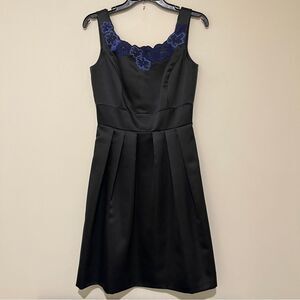 ANTONIO MELANI Black Dress with Blue Floral Accents